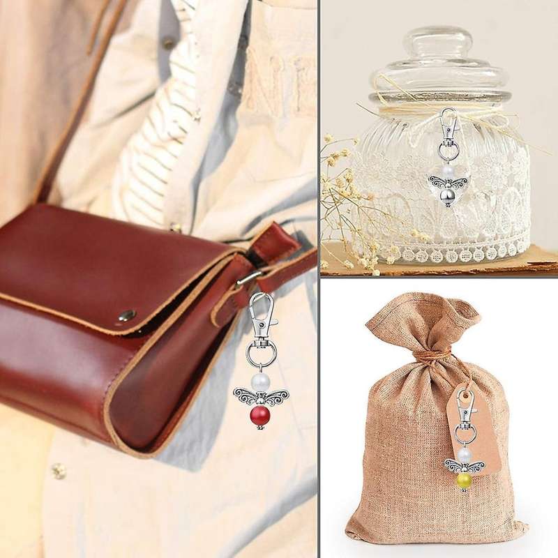 30pcs Angel Keychain Souvenir Wedding Gifts Set with Tag Drawstring