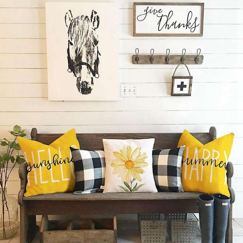 Summer Pillow Covers 18x18 Set Of 4 Throw Pillows for Couch Decor