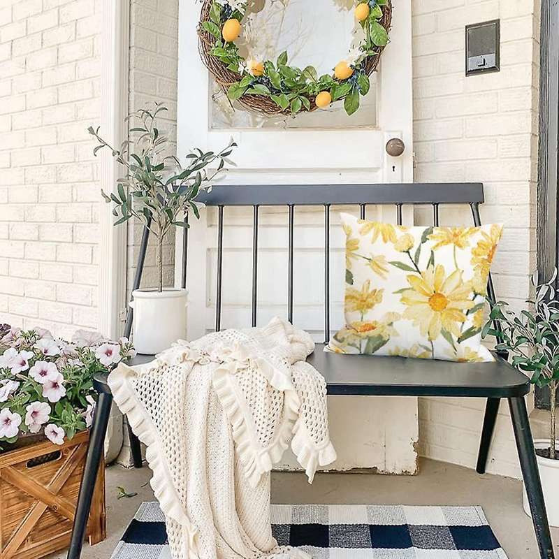 Summer Pillow Covers 18x18 Set Of 4 Throw Pillows for Couch Decor