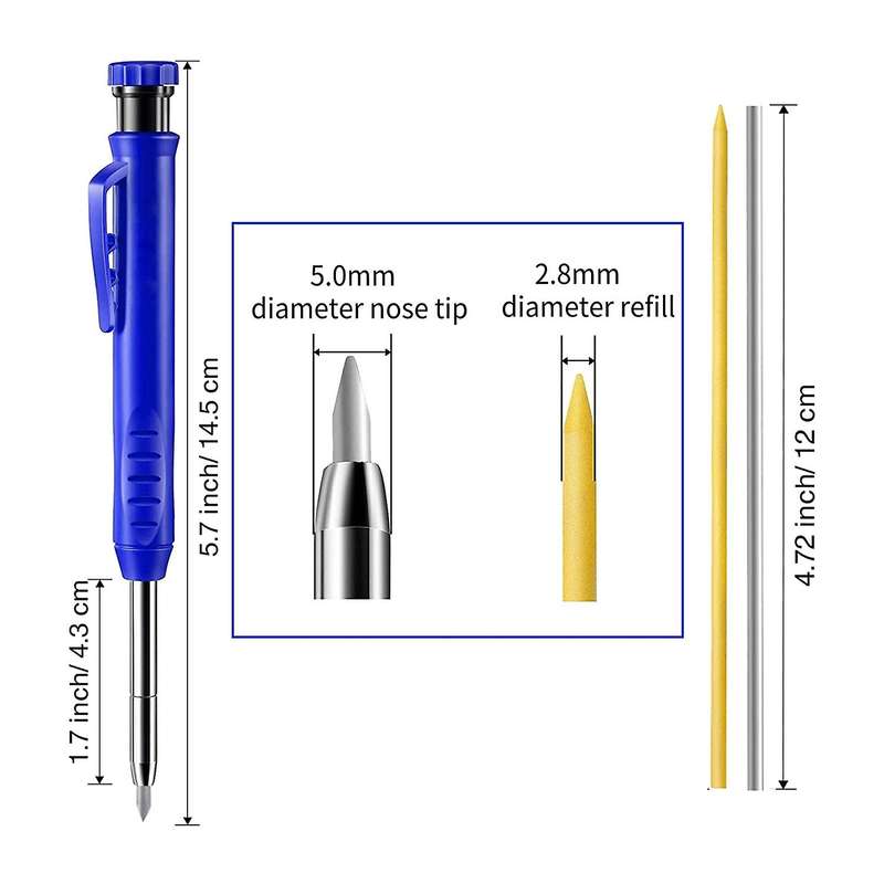5 Packs Silver Streak Welders Pencil Set with Carbide Scriber Tool