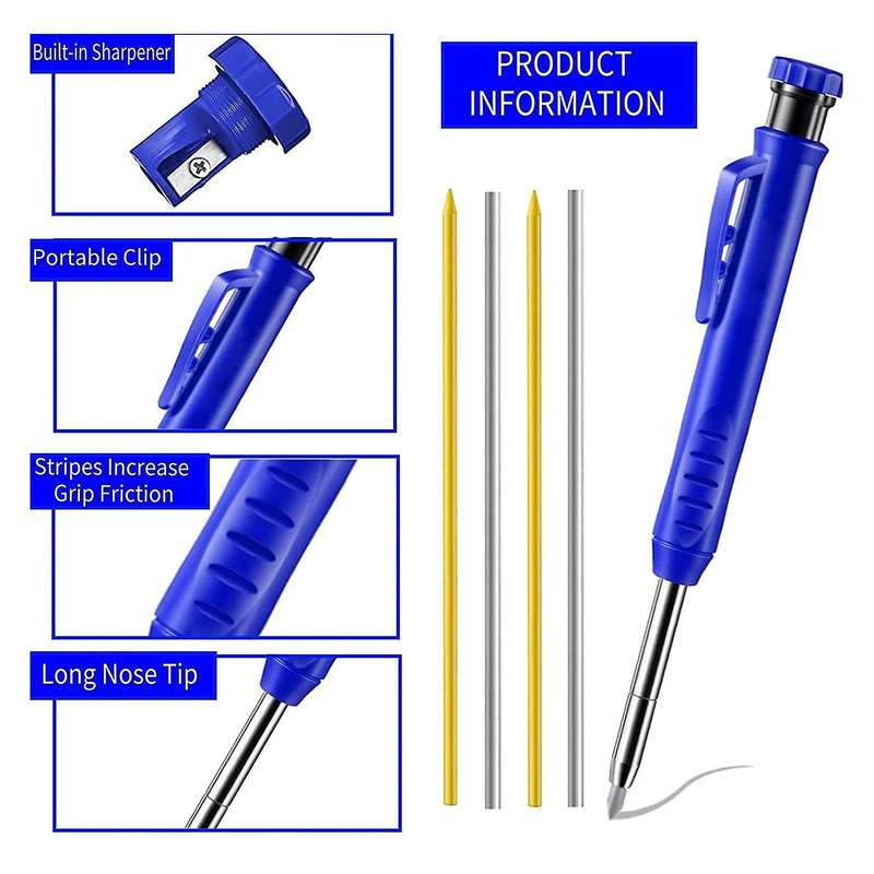 5 Packs Silver Streak Welders Pencil Set with Carbide Scriber Tool