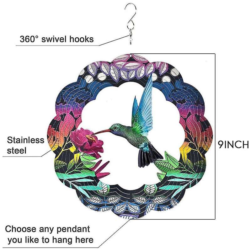 Stainless Steel Wind Spinner-3d Indoor Outdoor Garden Decoration