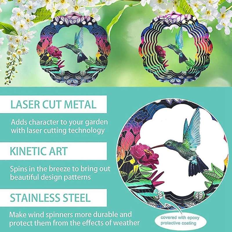 Stainless Steel Wind Spinner-3d Indoor Outdoor Garden Decoration