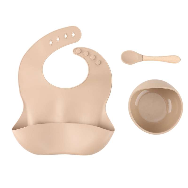 Silicone Baby Feeding Set,baby Bowl,silicone Bib,spoon,cutlery Set,1