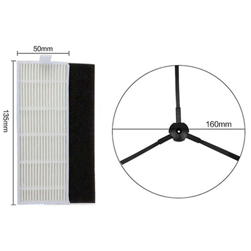 Main Brush Side Brush Hepa Filter for Ilife A4s Robot Vacuum Cleaner