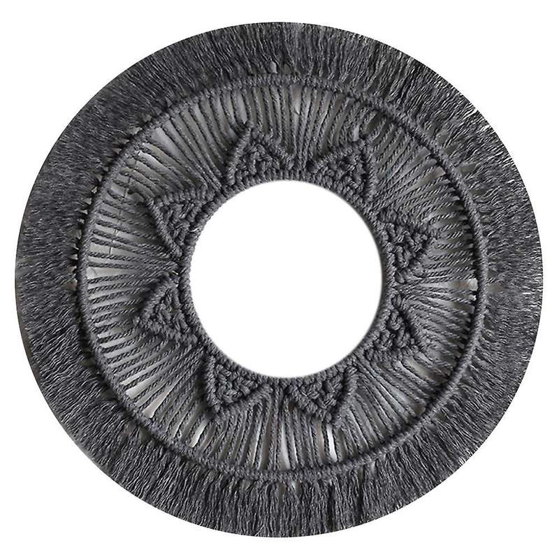Ins Macrame Mirror Decoration Dark Style Home Decoration (gray)