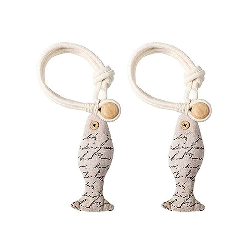 2 Packs Of White Magnetic Soft Curtain Tie Cotton Hand-woven Tie