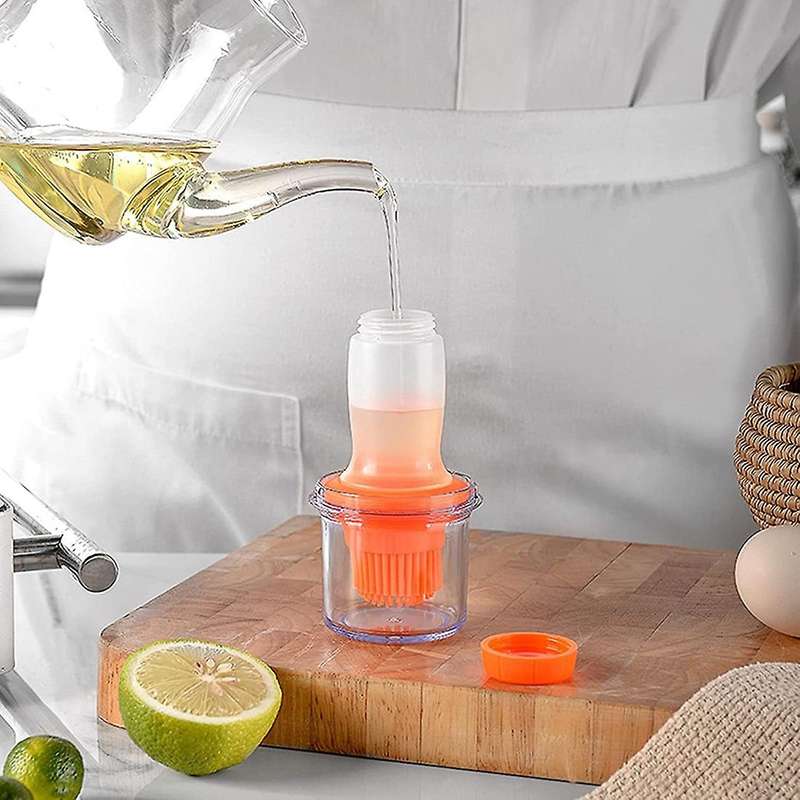 2 Pack Oil Bottle with Silicone Brush,for Kitchen Cooking Brush