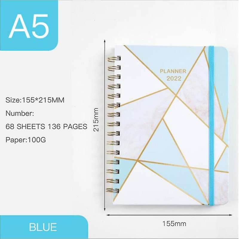 Notebook Calendar A5 Planner English Book Management Planner,blue