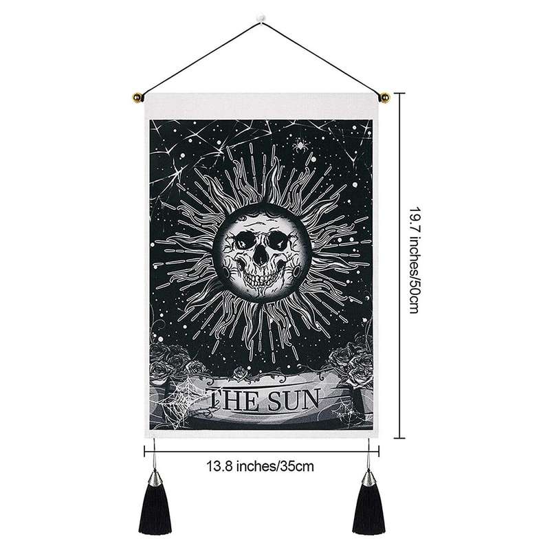 Pack Of 2 Moon and Sun Tapestry Black Tapestry (13.8 X 19.7 Inch)