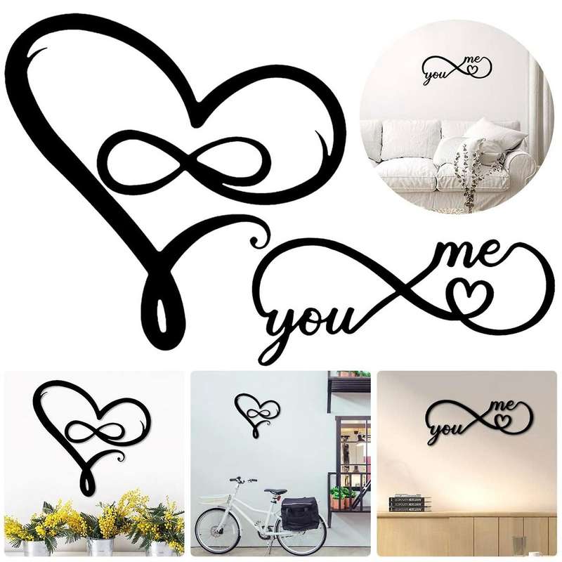 Infinity Wall Decor Love Heart Decor Art Sign for Garden Yard Home