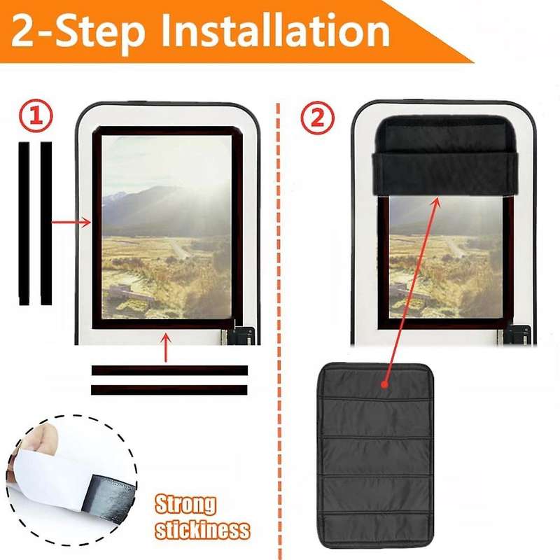 Foldable Magnetic Rv Sun Shade,oxford Blocking Light,25 X 16 Inch