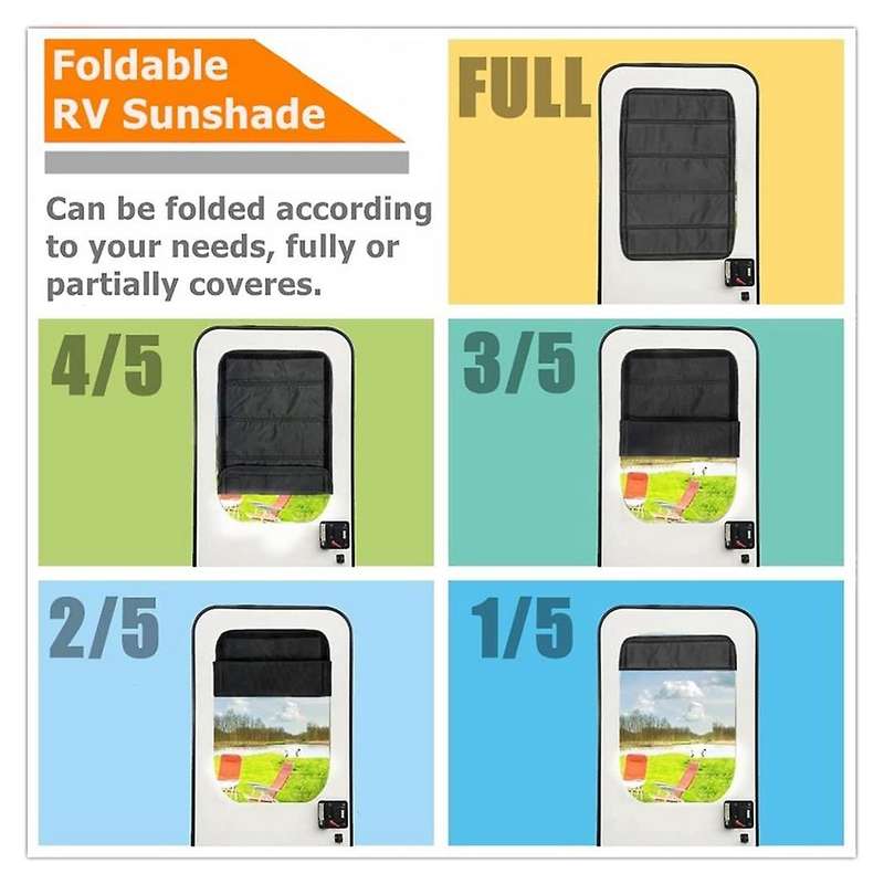 Foldable Magnetic Rv Sun Shade,oxford Blocking Light,25 X 16 Inch
