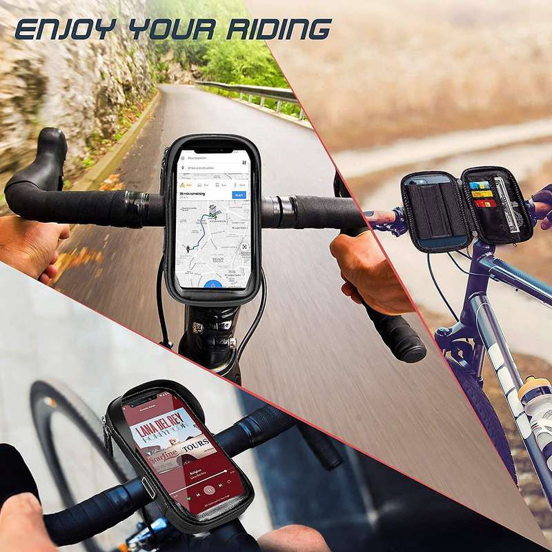 Bicycle Mobile Phone Holder Bag Rotatable for 5.5 - 7inch Smartphone