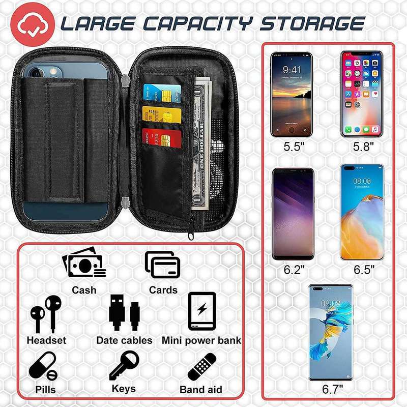 Bicycle Mobile Phone Holder Bag Rotatable for 5.5 - 7inch Smartphone