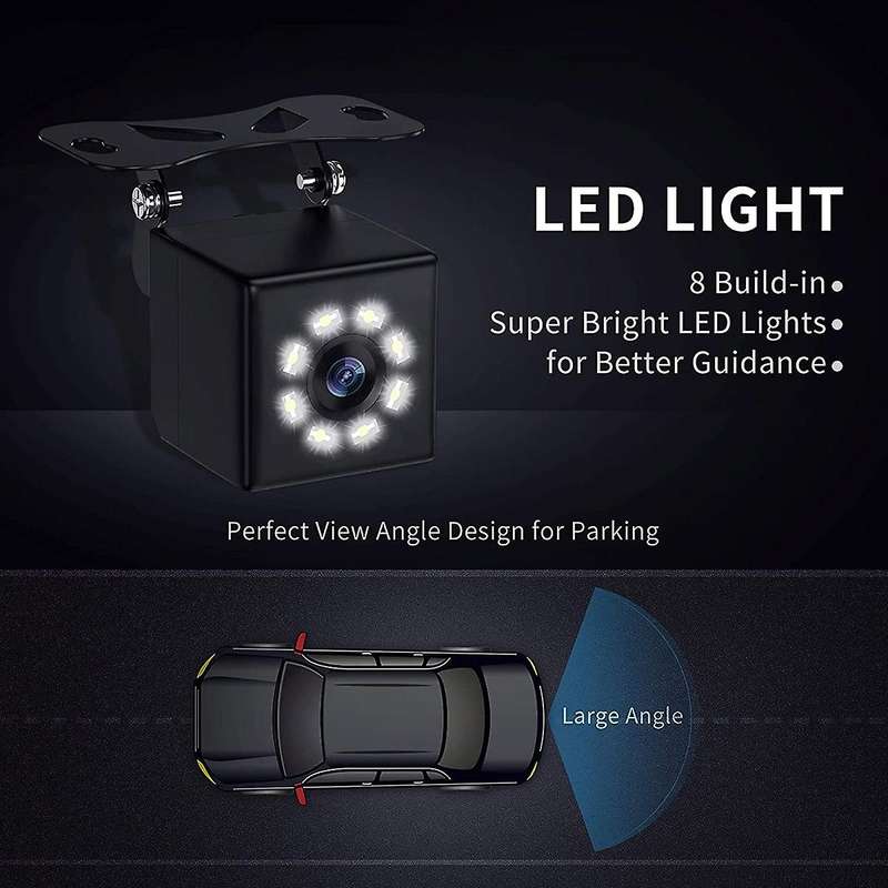8led Car Rear View Reversing Camera License Plate Frame Waterproof