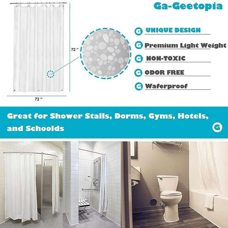 Transparent Shower Curtain, Pebble Pattern Bathroom Shower Curtain