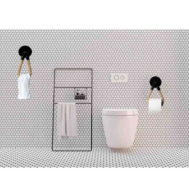 Nautical Rope Toilet Paper Vintage Wall-mounted Towel Rack Decor