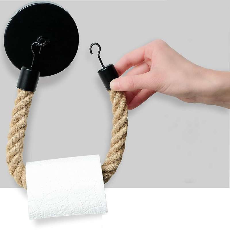 Nautical Rope Toilet Paper Vintage Wall-mounted Towel Rack Decor