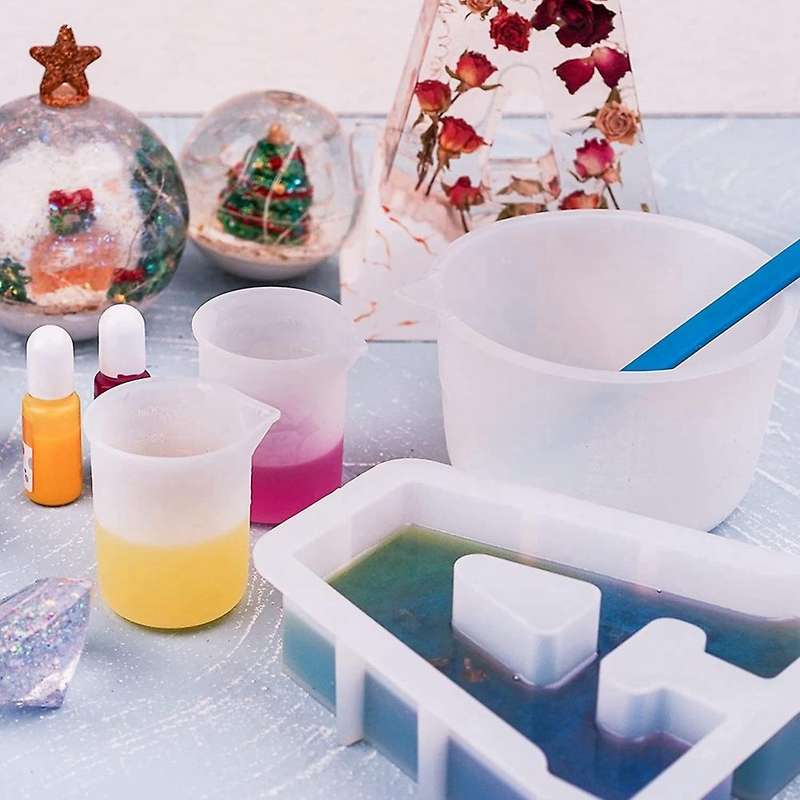 600ml/20oz Mixing Cups, 100ml Measuring Cups, Silicone Stirring Stick