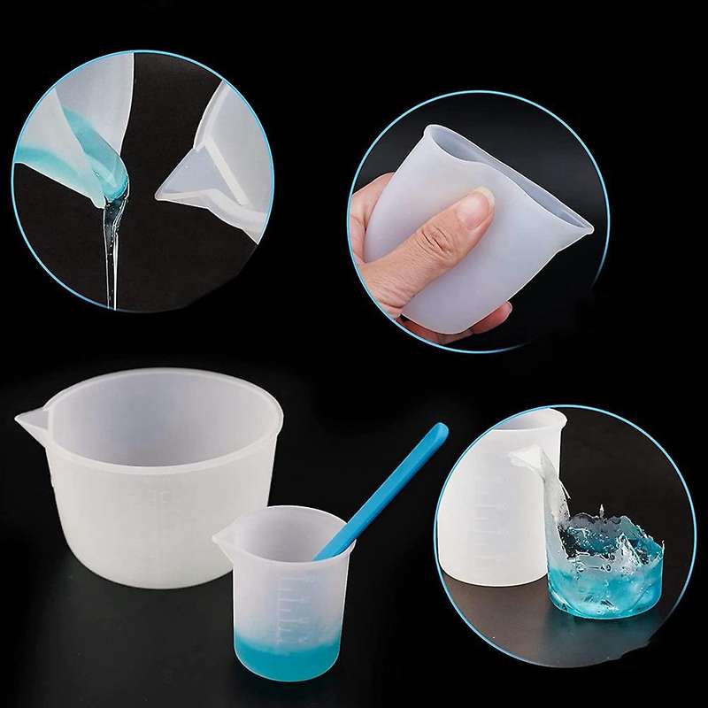 600ml/20oz Mixing Cups, 100ml Measuring Cups, Silicone Stirring Stick