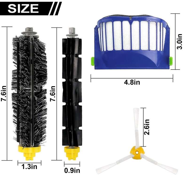 Roller Brush Side Brushes Hepa Filters for Irobot Roomba 600 Series