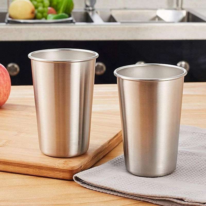 5 Pack Stainless Steel Cups Stackable Pint Cup for Drinking Outdoors