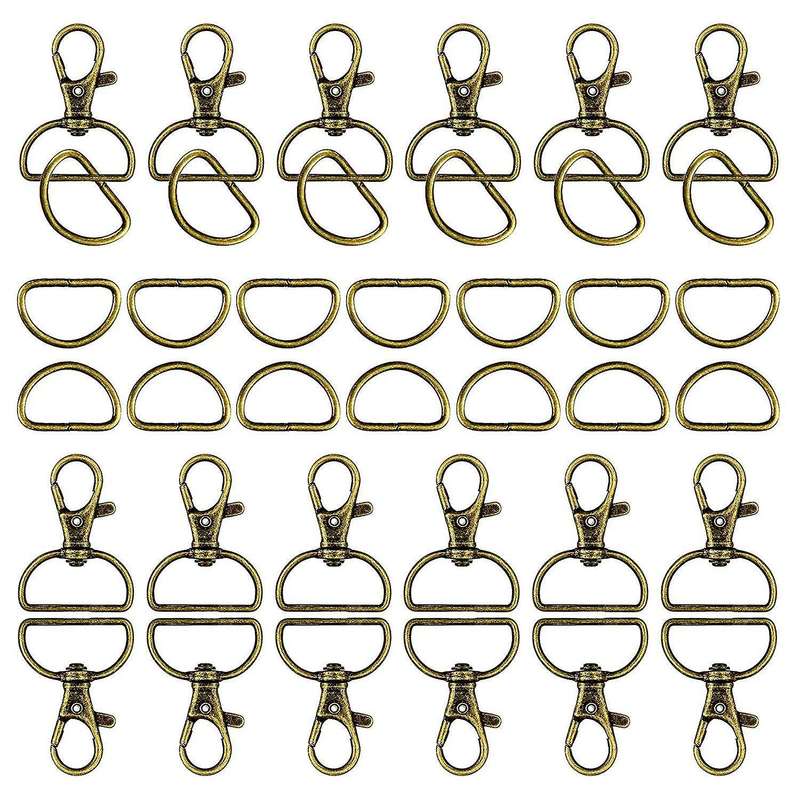 70 Pcs Keychain Hooks and D Rings Swivel Snap Hooks Lobster Claw