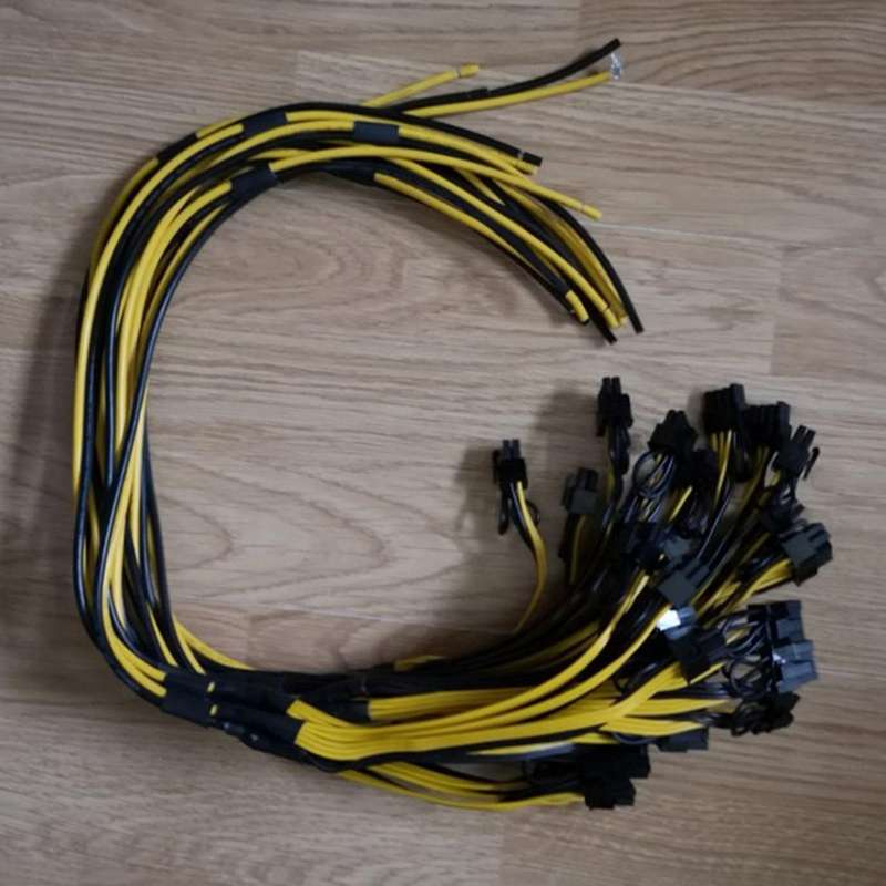 3pcs Power Supply Cable 6+2 Pin Card Line 1 to 3 6pin+ 2pin Adapter