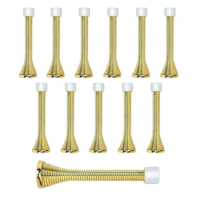 Spring Door Stops 3 Flexible Heavy Duty Spring Door Stopper (gold)