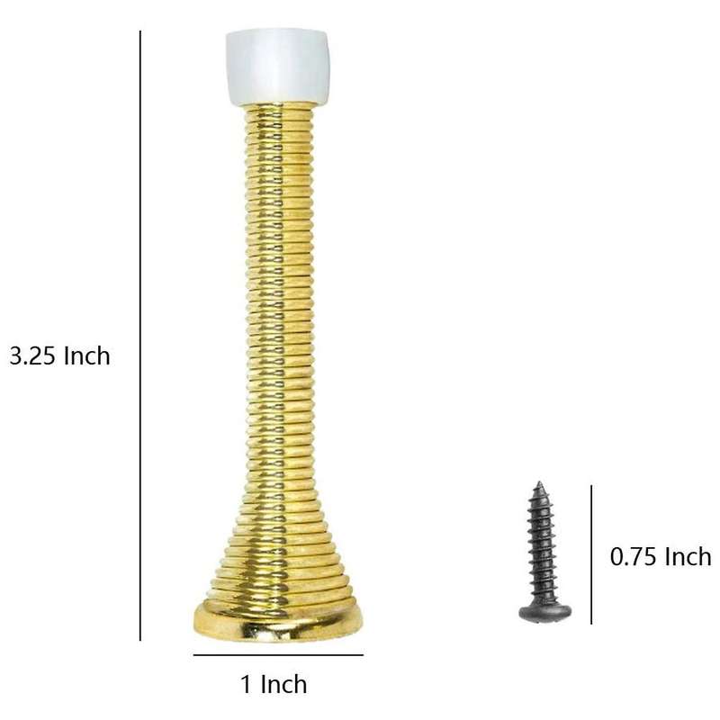 Spring Door Stops 3 Flexible Heavy Duty Spring Door Stopper (gold)