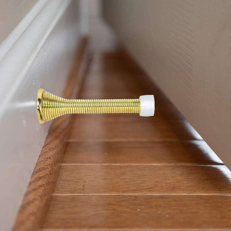 Spring Door Stops 3 Flexible Heavy Duty Spring Door Stopper (gold)