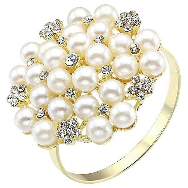 8 Pack Pearls Exquisite Alloy Napkin Ring for Party, Table Decoration