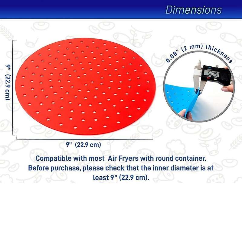 Reusable Silicone Air Fryer Liners, Easy Clean Air Fryer Accessories 9inch