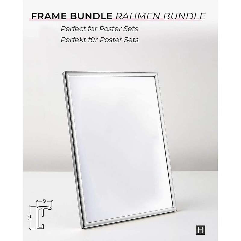 2 Er A4 Silber Bilderrahmen,fr Familienfotos/poster,21x30 Cm