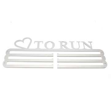 `LOVE TO RUN` Medal Hanger Display Holder Brushed Stainless Steel Wire 36 Medals Hanger 32cm Triple