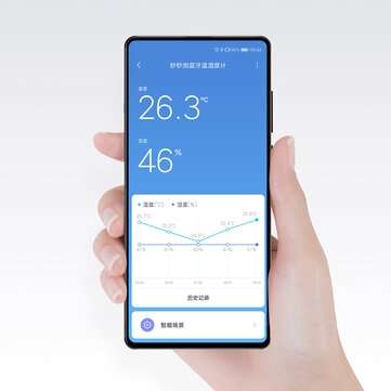 [Upgrade Version] MMC E-Ink Screen BT2.0 Smart Bluetooth Thermometer Hygrometer Works with App Home