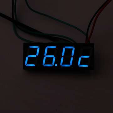 0.36 Inch 3-in-1 Time + Temperature + Voltage Display DC7-30V Volt... (VOLTAGE: 200V | COLOR.: BLUE)