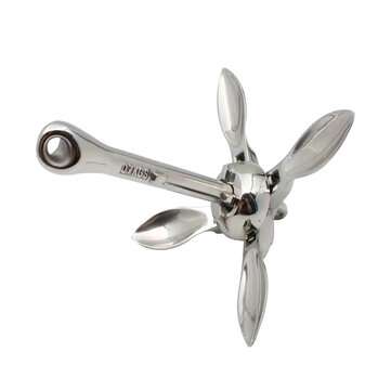 0.7kg/1.54lbs Marine Stainless Steel Boat Folding Grapnel Anchor for Yachts and Ships