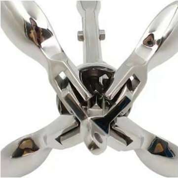 0.7kg/1.54lbs Marine Stainless Steel Boat Folding Grapnel Anchor for Yachts and Ships