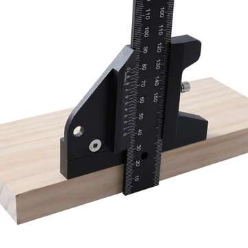 0-210mm Metric Scriber Gauge Aluminum Alloy Multi-Function Mark Line Woodworking Ruler Framing Tool