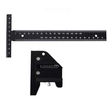 0-210mm Metric Scriber Gauge Aluminum Alloy Multi-Function Mark Line Woodworking Ruler Framing Tool