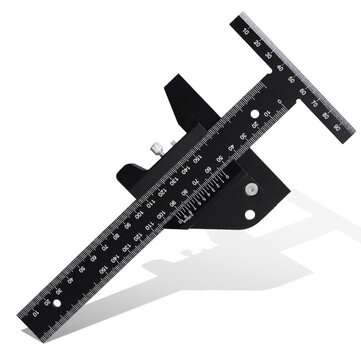0-210mm Metric Scriber Gauge Aluminum Alloy Multi-Function Mark Line Woodworking Ruler Framing Tool