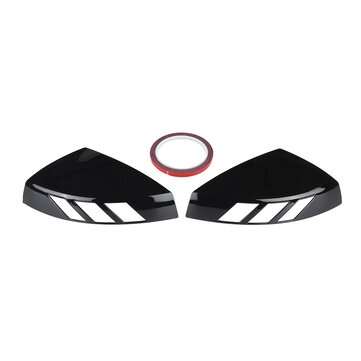 1 Pair Glossy Black Rear View Mirror Cap Cover Case Add on Side Mirror Car Modification For Audi A3