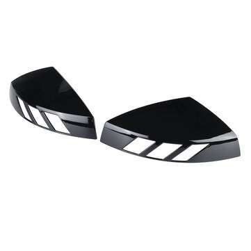 1 Pair Glossy Black Rear View Mirror Cap Cover Case Add on Side Mirror Car Modification For Audi A3