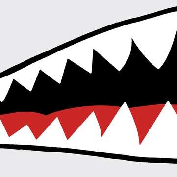 1 Pair 59`` Shark Mouth Tooth Teeth Sticker PVC Exterior Decal For Car Side Door