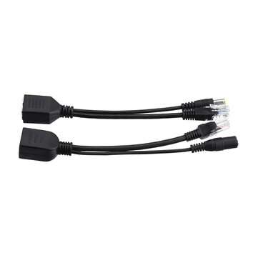1 Pair POE Adapter Cable Tape Screened POE Switch Cable POE Splitter Injector Power Supply 12V Synth