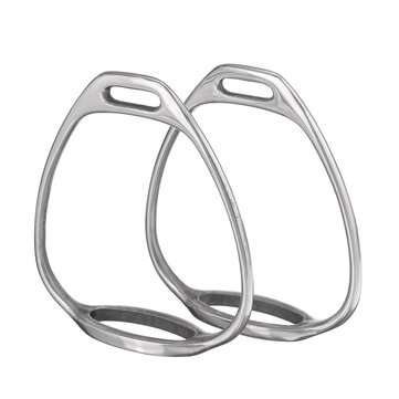 1 Pair Stainless Steel Double Bent Leg Safety Stirrups Horse Saddle Riding