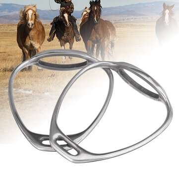 1 Pair Stainless Steel Double Bent Leg Safety Stirrups Horse Saddle Riding