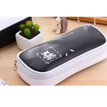 1 Pcs Pencil Case Kawaii Black And White Cat zebra Pencil Case Lovely Waterproof... (COLOR.: BLACK1)